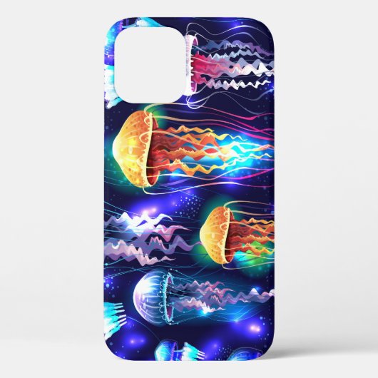 水中白熱［赤熱］光を放つクラゲ水平バナー Case-Mate iPhoneケース (裏面)