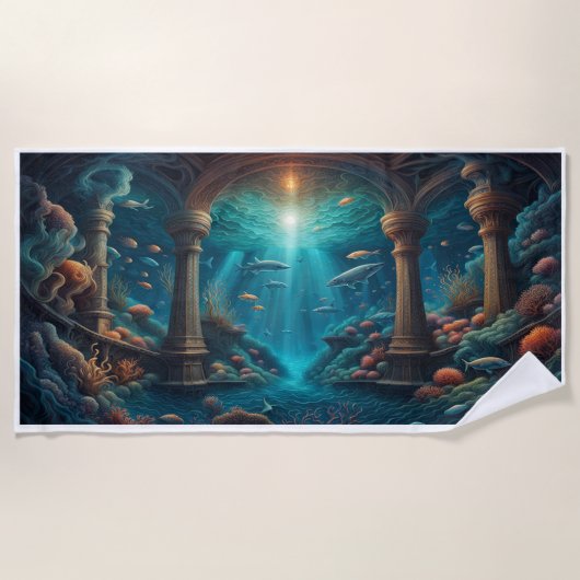 水中競技の夢の風景：異世界のビーチタオル ビーチタオル (正面)