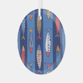 水中競技の遊び時間:子供の魚のファンタジー ガラスオーナメント (正面左)