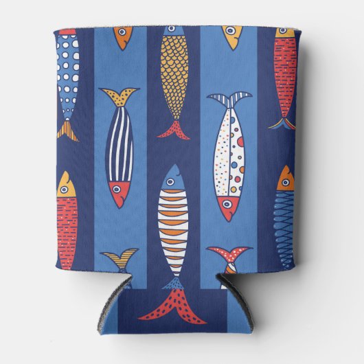 水中競技の遊び時間：子供の魚のファンタジー 缶クーラー (正面)