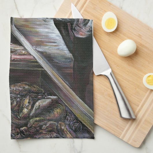 水中競技は、エルサレムの砂漠の風とキスをした キッチンタオル (四つ折り)