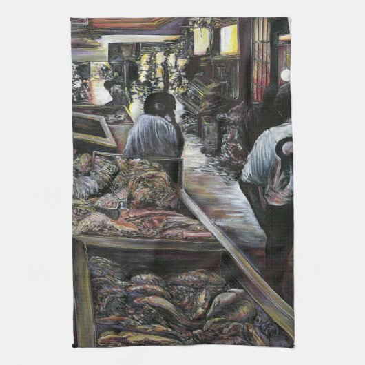 水中競技は、エルサレムの砂漠の風とキスをした キッチンタオル (縦)