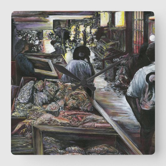 水中競技は、エルサレムの砂漠の風とキスをした スクエア壁時計 (正面)