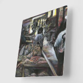 水中競技は、エルサレムの砂漠の風とキスをした スクエア壁時計 (傾斜)