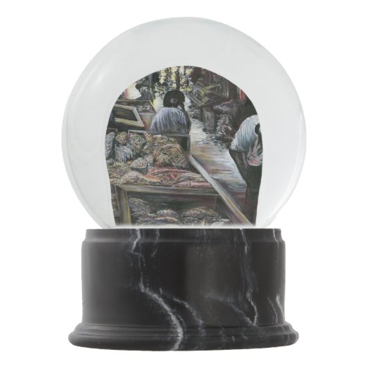 水中競技は、エルサレムの砂漠の風とキスをした スノーグローブ (正面)