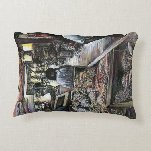 水中競技は、エルサレムの砂漠の風にキスされた アクセントクッション (裏面)