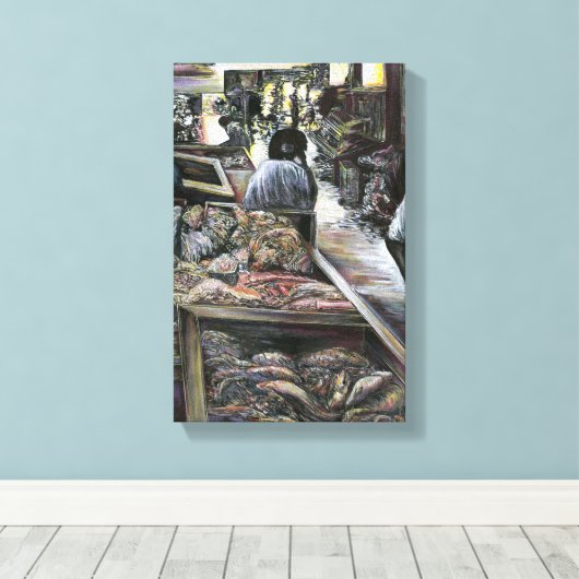 水中競技は、エルサレムの砂漠の風にキスされた キャンバスプリント (インサイチュ (ウッドフロア))