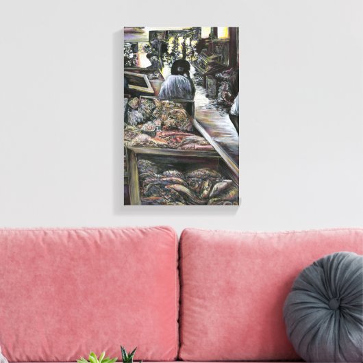 水中競技は、エルサレムの砂漠の風にキスされた キャンバスプリント (インサイチュ (リビング))