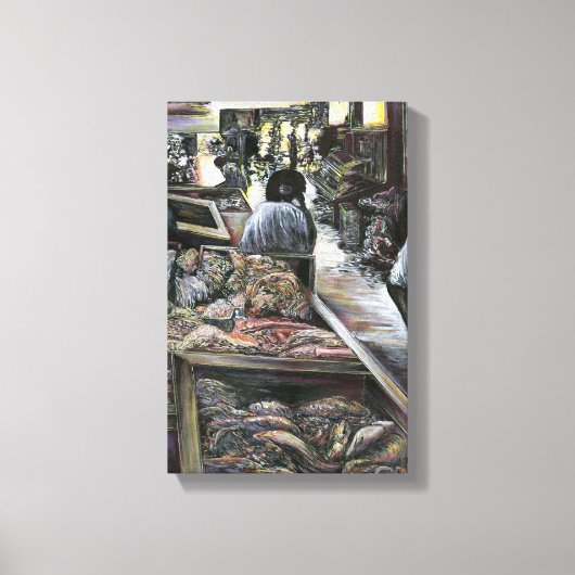 水中競技は、エルサレムの砂漠の風にキスされた キャンバスプリント (正面)