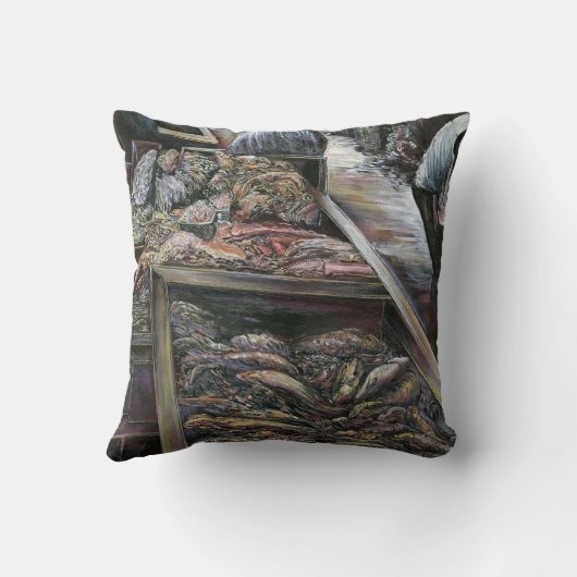 水中競技は、エルサレムの砂漠の風にキスをした クッション (裏面)