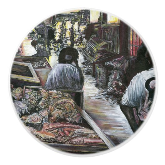 水中競技は、エルサレムの砂漠の風にキスをした セラミックノブ (正面)