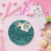 水中競技エメラルドフローラホワイトジャスミングリッター ペーパープレート (パーティー)