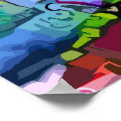 水中競技カラフル亀抽象芸術 ポスター (角)