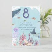水中競技シーアニマル誕生日招待状 招待状 (スタンド正面)