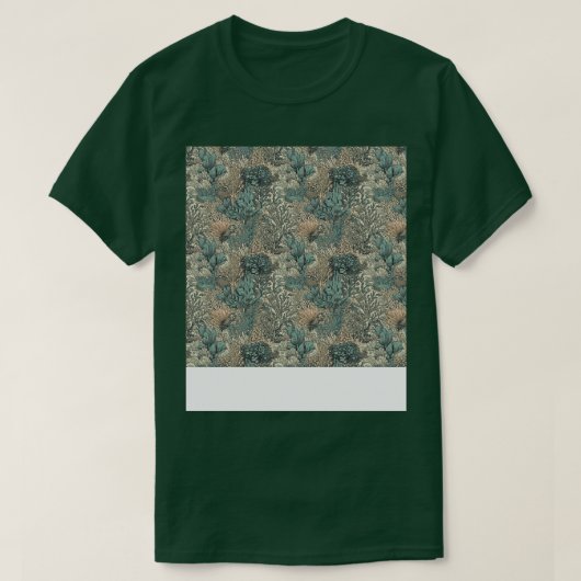 水中競技シームレスパターン水中海生活海 Tシャツ (デザイン正面)