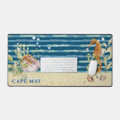 水中競技シーンシーホースとシェル、編集可能な場所 デスクマット (キーボード&マウス)