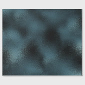 水中競技ジャングルティール（緑がかった色）ブルーブラックガラスグラムシャイニー ラッピングペーパー (フラット)