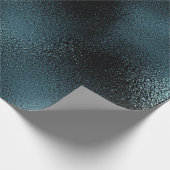 水中競技ジャングルティール（緑がかった色）ブルーブラックガラスグラムシャイニー ラッピングペーパー (角)