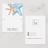 水中競技スターフィッシュネックレスブレスレットディスプレイカード 名刺 (正面/裏面)