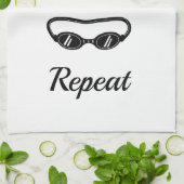 水中競技スポーツスイミングゴーグルおもしろい引用文 キッチンタオル (折り畳み)