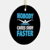 水中競技スポーツスイムコーチ練習泳ぐ人スイミング セラミックオーナメント (右)