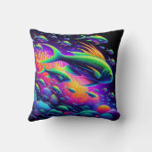 「水中競技ダンス:ネオン・セレニティカーテン」 クッション (裏面)