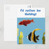 水中競技フィッシュアート魚釣り おもしろい ポストカード (正面/裏面)