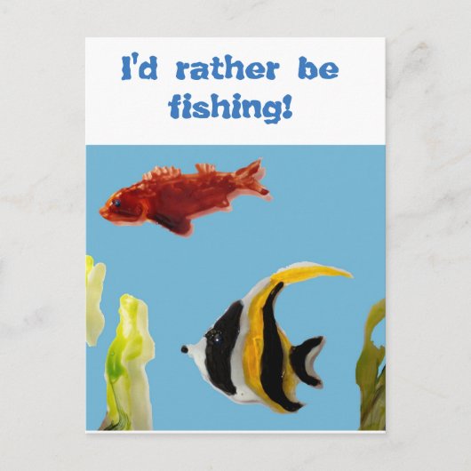 水中競技フィッシュアート魚釣り おもしろい ポストカード (正面)