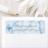 水中競技ブルーグレーマーブル差出人住所ラベル ラベル (インサイチュ)