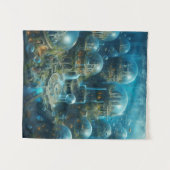 「水中競技ユートピア:魅惑された水中の街並」 D タペストリー (正面(横))