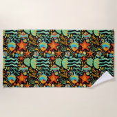 水中競技ライフカートゥーンスタイル ビーチタオル (正面)