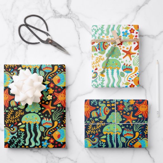 水中競技ライフカートゥーンスタイル ラッピングペーパーシート (正面)