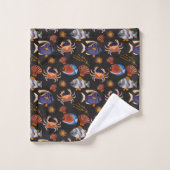 水中競技動物パターン |海水中ライフ11 バスタオルセット (ウォッシュタオル)