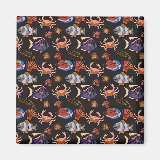 水中競技動物パターン |海水中ライフ11 マグネット (正面)