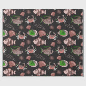 水中競技動物パターン |海水中ライフ12 ラッピングペーパー (フラット)