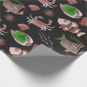 水中競技動物パターン |海水中ライフ12 ラッピングペーパー (角)