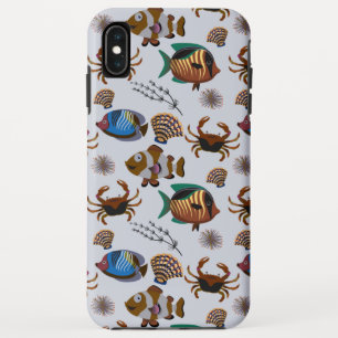 水中競技動物パターン 海水中ライフ14 iPhone XS MAXケース