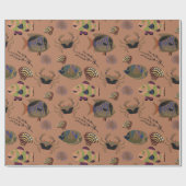 水中競技動物パターン |海水中ライフ15 ラッピングペーパー (フラット)