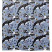 水中競技動物パターン |海水中ライフ19 シャワーカーテン (正面)