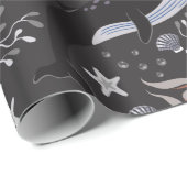 水中競技動物パターン |海水中ライフ20 ラッピングペーパー (ロールコーナー)