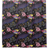 水中競技動物パターン |海水中ライフ21 シャワーカーテン (正面)