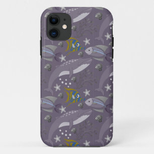 水中競技動物パターン 海水中ライフ24 iPhone 11 ケース
