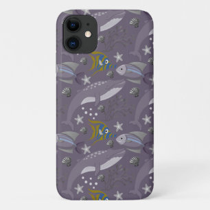 水中競技動物パターン  海水中ライフ24 iPhone 11 ケース
