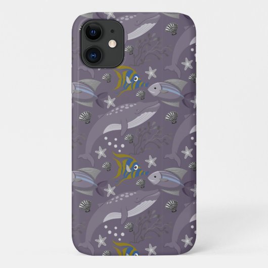 水中競技動物パターン |海水中ライフ24 Case-Mate iPhoneケース (裏面)