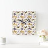 水中競技動物パターン |海水中ライフ26 スクエア壁時計 (ホーム)