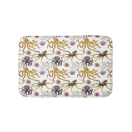 水中競技動物パターン |海水中ライフ26 バスマット (正面)