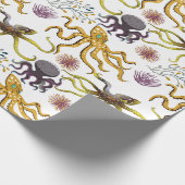 水中競技動物パターン |海水中ライフ26 ラッピングペーパー (角)