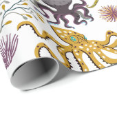 水中競技動物パターン |海水中ライフ26 ラッピングペーパー (ロールコーナー)