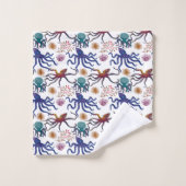 水中競技動物パターン |海水中ライフ27 バスタオルセット (ウォッシュタオル)