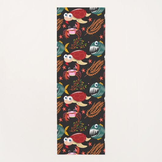 水中競技動物パターン |海水中ライフ30 ヨガマット (正面)